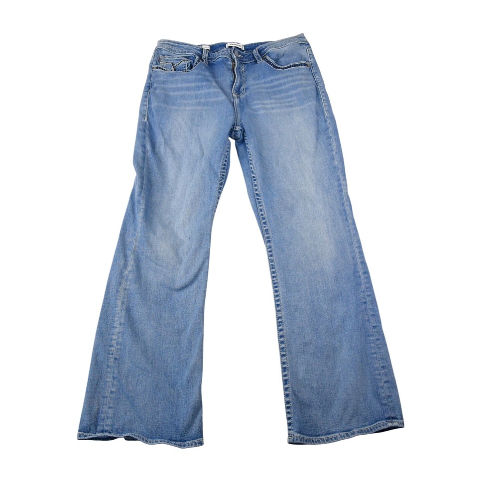 Vigoss Women 16 (34x30) Boot Cut Jeans Embroidered Flap Pocket Denim Blue